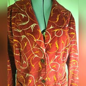Live A Little Embroidered Blazer. Size 1X